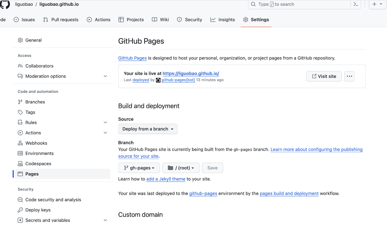 How to Configure a GitHub Pages Site